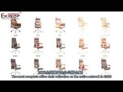 صندلی چرم سیاه 360 چرخدار معاصر برای مبلمان اداری