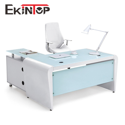 میز شیشه ای اداری مدرن Ekintop با دوام برای کارهای اداری OEM