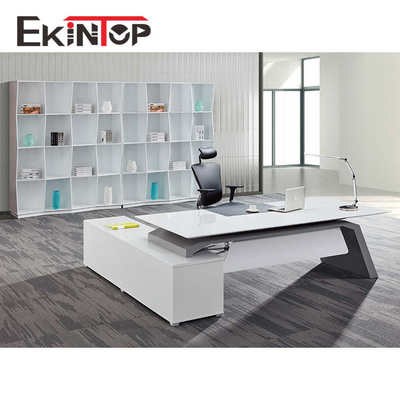 میز اداری منحنی سفید، میز اداری مبلمان اداری OEM ODM