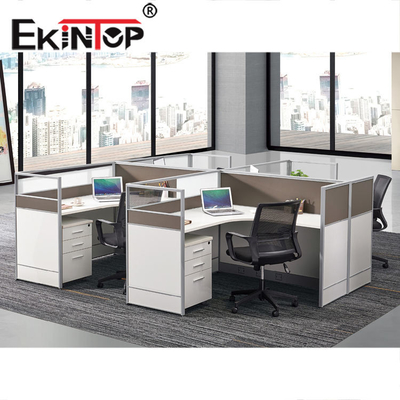 میز اطاقک L شکل قابل گسترش، ایستگاه کاری راحت کارکنان اداری