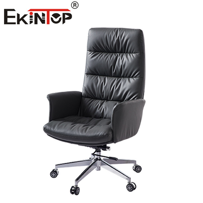 صندلی چرمی مشکی مدرن Executive Easy Clean برای مبلمان اداری پشت بلند