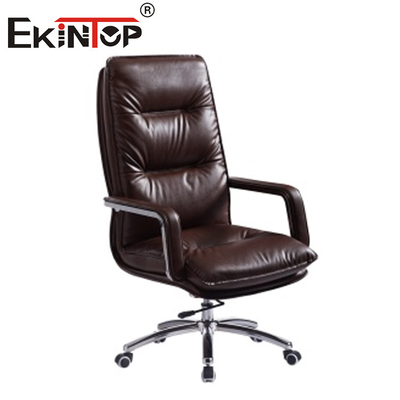 صندلی چرمی مشکی مدرن Executive Easy Clean برای مبلمان اداری پشت بلند