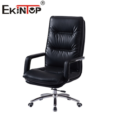 صندلی چرمی مشکی مدرن Executive Easy Clean برای مبلمان اداری پشت بلند