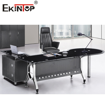 مونتاژ میز گوشه شیشه ای 4 پایه فلزی همراه با کابینت الزامی است