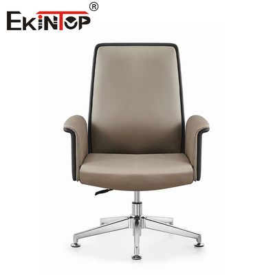 دوام معاصر صندلی دفتر چرم محکم 350mm پایه آلومینیومی