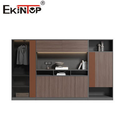 کابینت اداری چوبی بزرگ سبک مدرن با طراحی درب کشویی