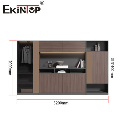 کابینت اداری چوبی بزرگ سبک مدرن با طراحی درب کشویی