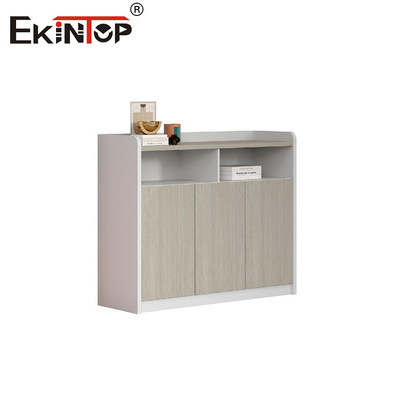 قفسه کتاب و کمد بایگانی چوبی با طرح مینیمالیستی برای دفتر خانه