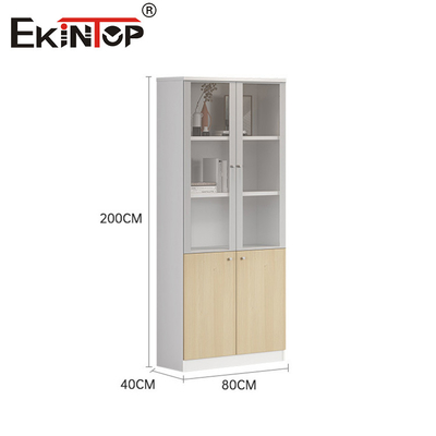 کابینت چوبی با درب های شیشه ای کابینت فایل سازی سبک تجاری