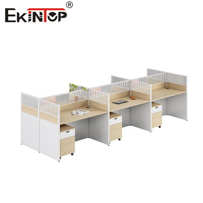 ایستگاه کاری ماژولار سبک مدرن با کابینت ذخیره سازی مواد چوبی