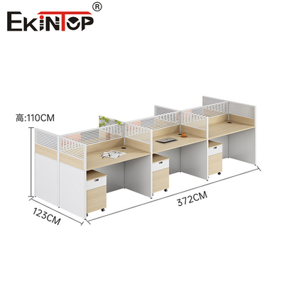 ایستگاه کاری ماژولار سبک مدرن با کابینت ذخیره سازی مواد چوبی