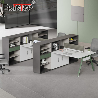یک ایستگاه کاری با کابینت با فضای اداری چوبی با کیفیت بالا