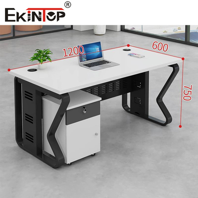 میز اداری سبک صنعتی میز اداری چوب بلوط محکم با کابینت