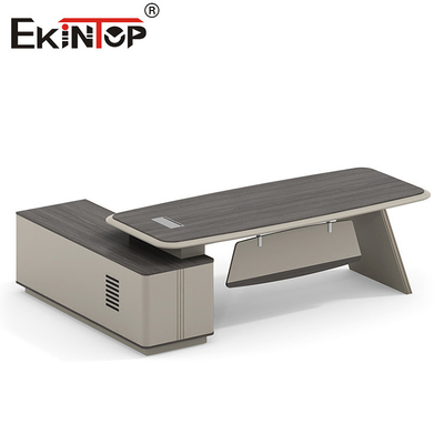 میز اداری شکل L با کابینت ذخیره سازی طراحی مدرن