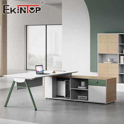 کابینت های ذخیره سازی میز اداری L شکل میز اجرایی به سبک مدرن با کشو