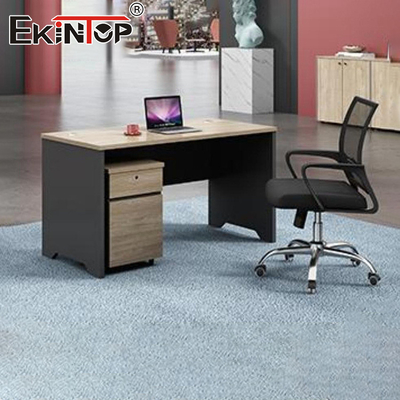 میز اداری با کابینت جانبی مواد چوبی مبلمان میز مدولار