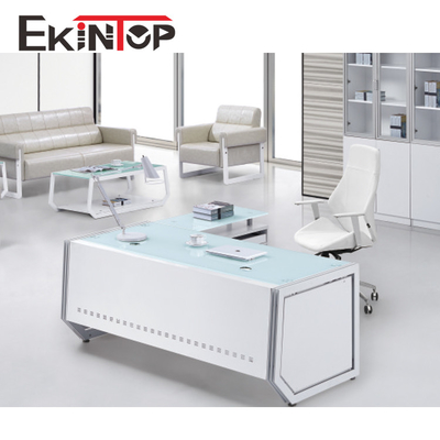 میز شیشه ای اداری مدرن Ekintop با دوام برای کارهای اداری OEM