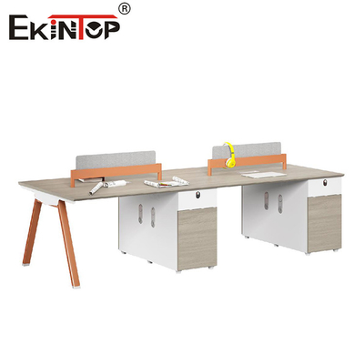 طراحی مدرن ایستگاه کاری کارکنان 4 نفره با کابینت ذخیره سازی قابل تنظیم